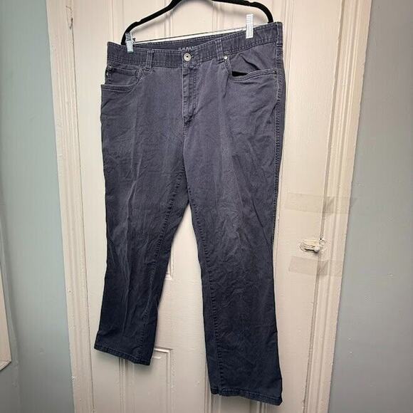 Chino Pants Mens 38x30 Grey Straight Leg Stretch Pocketed Zip Fly Mid Rise - Picture 1 of 7